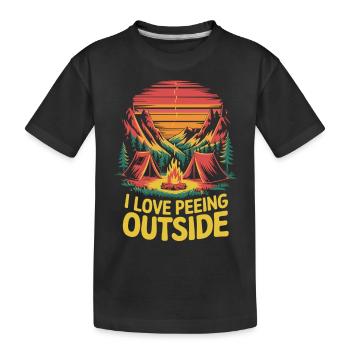 Camping Saying - I Love To Pee Outside - Kids' Premium Organic T-Shirt - black - Front