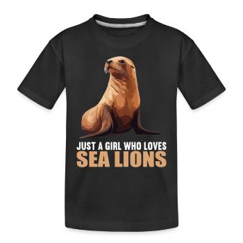 Sea Lions Sea Lion - Kids' Premium Organic T-Shirt - black - Front