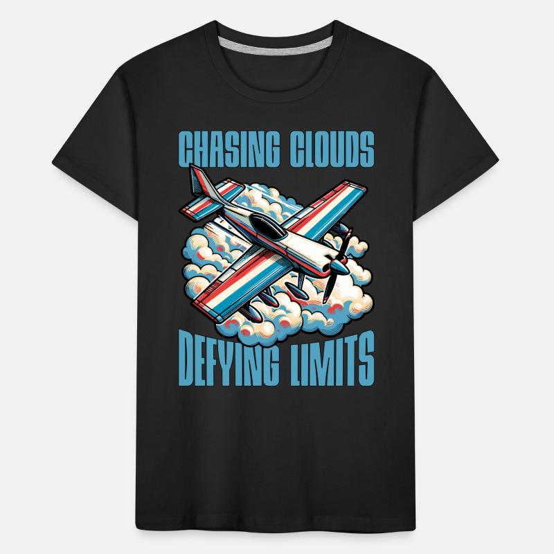 Aerobatic Pilot Chasing Clouds Defying Model Pilot Kinder Premium Bio T-Shirt
