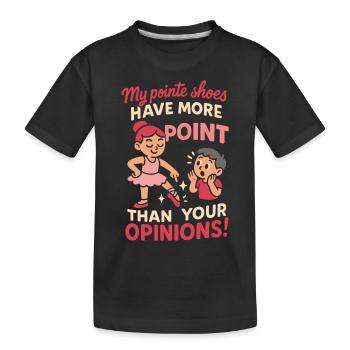 Ballett Liebende Ballettschuhe und Meinungen - Kinder Premium Bio T-Shirt - Schwarz - Vorne