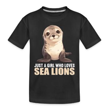 Sea Lions Sea Lion - Kids' Premium Organic T-Shirt - black - Front
