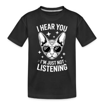 Chat Sphynx Disant Drôle Chat Sphynx Cadeau - T-shirt bio Premium Enfant - noir - Devant