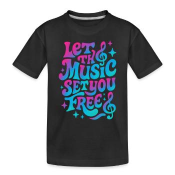 Lassen Sie sich von der Musik befreien, Retro Vibes - Kinder Premium Bio T-Shirt - Schwarz - Vorne