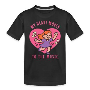 Mon cœur se met à la danse de ballet musicale - T-shirt bio Premium Enfant - noir - Devant