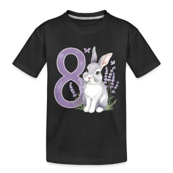 8th Birthday 8 Years Bunny Bunny Lavender Purple - Kids' Premium Organic T-Shirt - black - Front