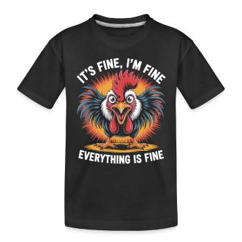 Funny Chaos Chicken Shirt - Kids' Premium Organic T-Shirt - black - Front