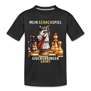 SCHACHSPIEL GLÜCKSBRINGER SHIRT - Kinder Premium Bio T-Shirt - Schwarz - Vorne