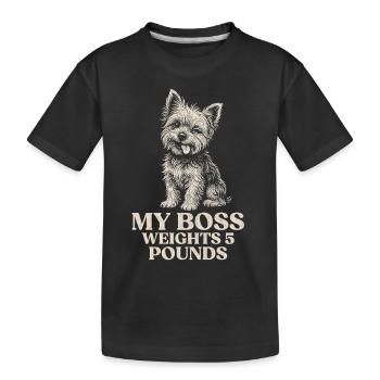 Yorkshire Terrier Owner My Weighs 5 Pounds - Kids' Premium Organic T-Shirt - black - Front