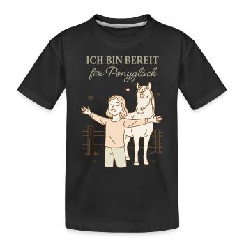 I'm ready for pony happiness Horse Girl - Kids' Premium Organic T-Shirt - black - Front