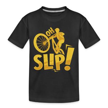 Radfahrer OH SLIP! Radfahren Lustiges - Kinder Premium Bio T-Shirt - Schwarz - Vorne