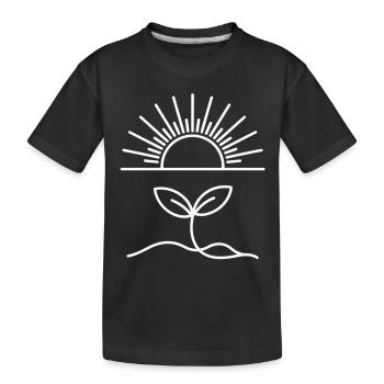 Minimal Pflanze und Sonne - Das Leben beginnt - Kinder Premium Bio T-Shirt - Schwarz - Vorne