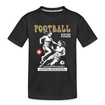 Kampfgeist gezeigt: Schweizer Frauenfußball Shirt - Kinder Premium Bio T-Shirt - Schwarz - Vorne