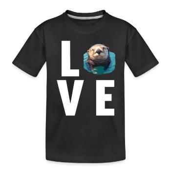 Loutre de mer - T-shirt bio Premium Enfant - noir - Devant