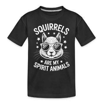 Écureuil disant drôle drôle d’écureuil cadeau - T-shirt bio Premium Enfant - noir - Devant