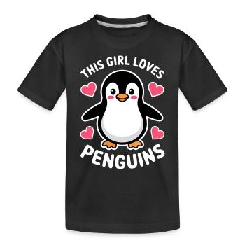 Penguin Saying Funny Penguins Gift - Kids' Premium Organic T-Shirt - black - Front