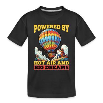 Hot Air Ballooning Powered By Hot Air Balloonist - Kids' Premium Organic T-Shirt - black - Front