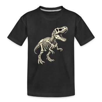 T-Rex Skelett – Dinosaurier Fossil Design - Kinder Premium Bio T-Shirt - Schwarz - Vorne