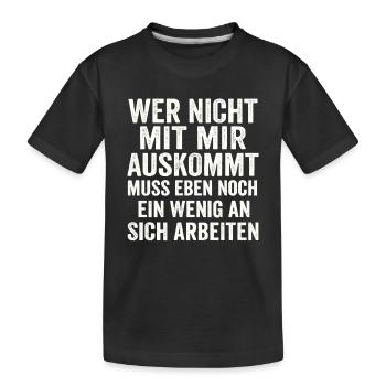 If you can't get along with me – Cheeky statement - Kids' Premium Organic T-Shirt - black - Front