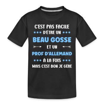 prof allemand - T-shirt bio Premium Enfant - noir - Devant