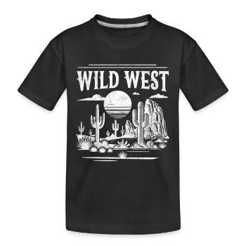 Wilder Westen - Kinder Premium Bio T-Shirt - Schwarz - Vorne