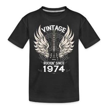 Vintage Rockin' Since 1974 – 51 ans d’audace - T-shirt bio Premium Enfant - noir - Devant