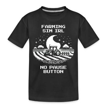 Agriculture IRL | Sans pause & sans point de sauvegarde - T-shirt bio Premium Enfant - noir - Devant