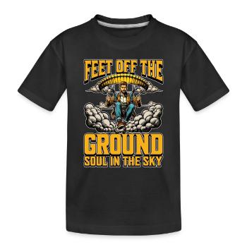Paragliding Feet Off The Ground Loves Parachuting - Kids' Premium Organic T-Shirt - black - Front