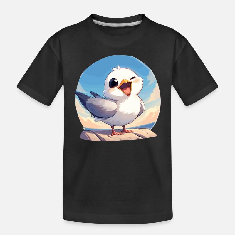 Möwen Möwe - Kinder Premium Bio T-Shirt - Schwarz