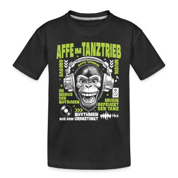 Cassette Cult Shirt: Old School Monkey Party Groove - Kids' Premium Organic T-Shirt - black - Front