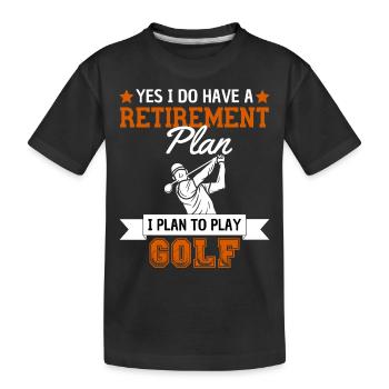 Rentenplan Golf spielen Golf Ruhestand - Kinder Premium Bio T-Shirt - Schwarz - Vorne