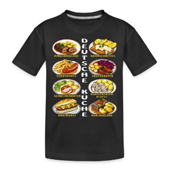GERMAN CUISINE - Kids' Premium Organic T-Shirt - black - Front