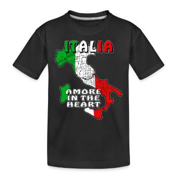 ITALIA AMORE IN THE HEART - Kids' Premium Organic T-Shirt - black - Front