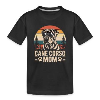 Proud Cane Corso Mama Retro Design - Kids' Premium Organic T-Shirt - black - Front
