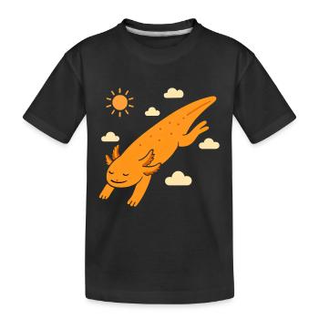 Shooting star axolotl - Kids' Premium Organic T-Shirt - black - Front