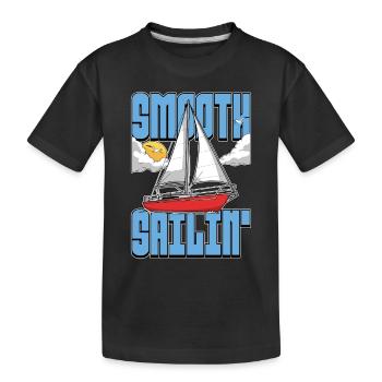Naviguer en douceur Naviguer aime naviguer sur un bateau à voile - T-shirt bio Premium Enfant - noir - Devant