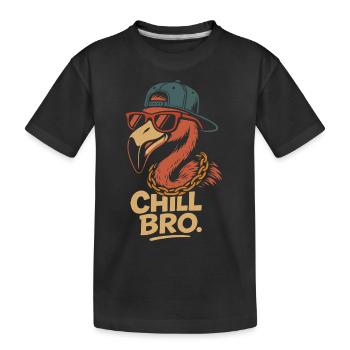Chill Bro Flamingo relax relax - Kids' Premium Organic T-Shirt - black - Front