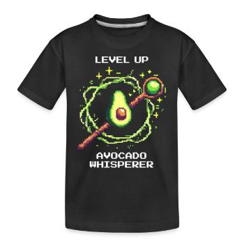 Passez au niveau supérieur | Chuchoteur d’avocat avec XP Power-Up - T-shirt bio Premium Enfant - noir - Devant