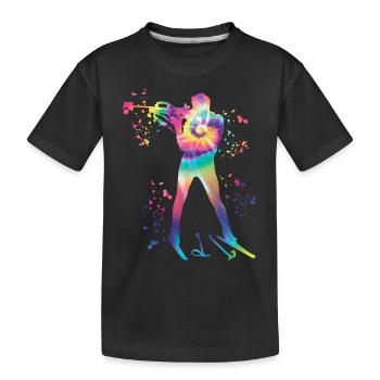 Biathlet Nordische Kombination Biathlon - Kinder Premium Bio T-Shirt - Schwarz - Vorne