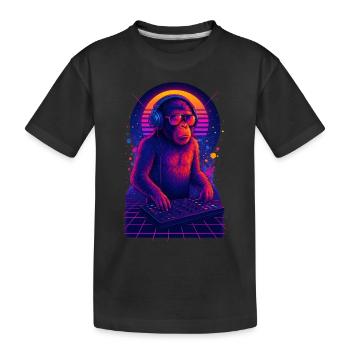 Rave DJ Monkey - Kids' Premium Organic T-Shirt - black - Front