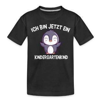 I'm now a kindergarten kid Penguin Kita - Kids' Premium Organic T-Shirt - black - Front