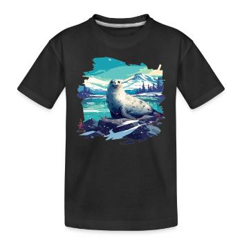 Robben Robbe - Kinder Premium Bio T-Shirt - Schwarz - Vorne