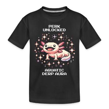 Aura d’axolotl | Amphibien drôle Rétro Pixel - T-shirt bio Premium Enfant - noir - Devant