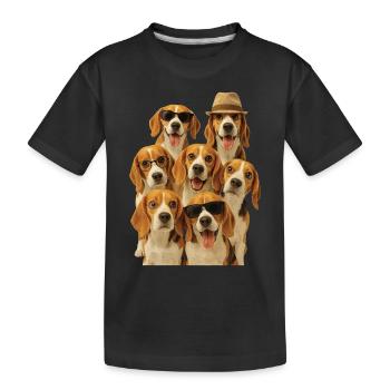 Beagle - Kinder Premium Bio T-Shirt - Schwarz - Vorne