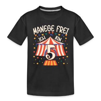 Cirque Manège Anniversaire Motif 5 Ans Garçons Bday - T-shirt bio Premium Enfant - noir - Devant