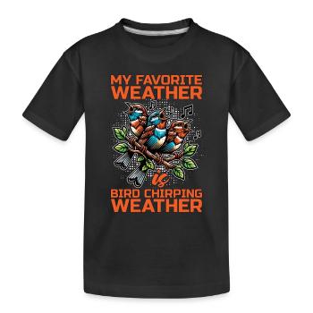 Ornithologie Mon temps préféré est l’observation des oiseaux - T-shirt bio Premium Enfant - noir - Devant