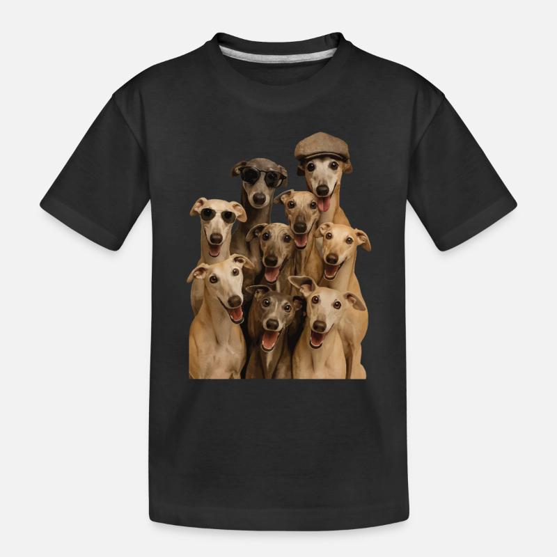 Windhund - Kinder Premium Bio T-Shirt - Schwarz