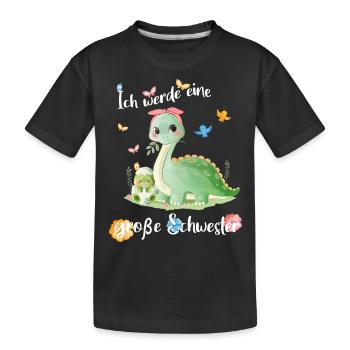 Nachwuchs Verkünden Ich Werde Große Schwester 2026 - Kinder Premium Bio T-Shirt - Schwarz - Vorne