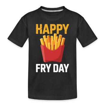 Pommes Freitag Shirt - Kinder Premium Bio T-Shirt - Schwarz - Vorne