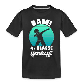 Bäm 4th grade made it 2025 boy - Kids' Premium Organic T-Shirt - black - Front