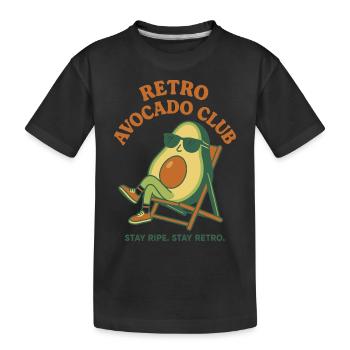 Avocat rétro avec lunettes de soleil - T-shirt bio Premium Enfant - noir - Devant